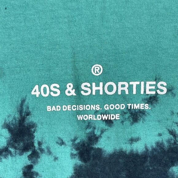 40s & Shorties T-Shirt Mens Medium Green Bad Decisions Good Times Worldwide‎ - Picture 3 of 10